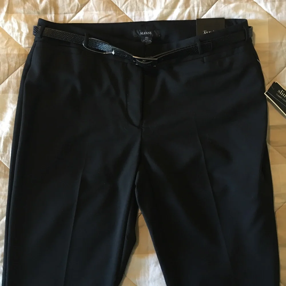 Alfani Black Slim Leg Tummy Control Pants